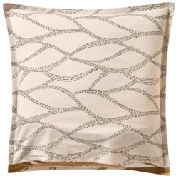 BecquetTaie d’oreiller en coton beige à motif graphique - DESERTIQUE