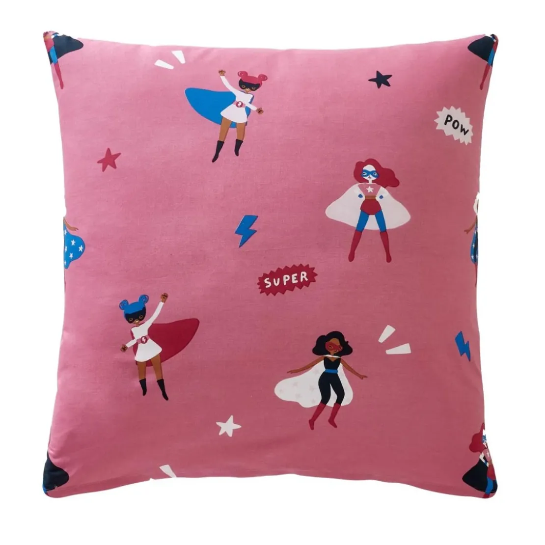 BecquetTaie d’oreiller enfant réversible en coton rose - GIRL POWER