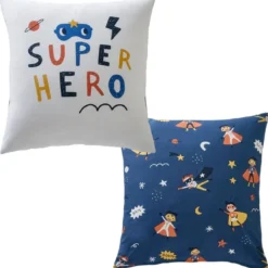 BecquetTaie d'oreiller enfant en coton écru - SUPER HEROS