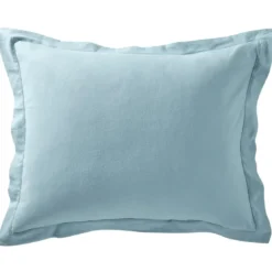 BecquetTaie d'oreiller en flanelle unie LAUREAT bleu glacier