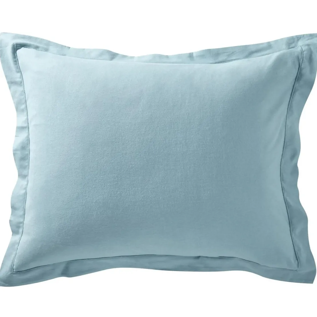 BecquetTaie d'oreiller en flanelle unie LAUREAT bleu glacier