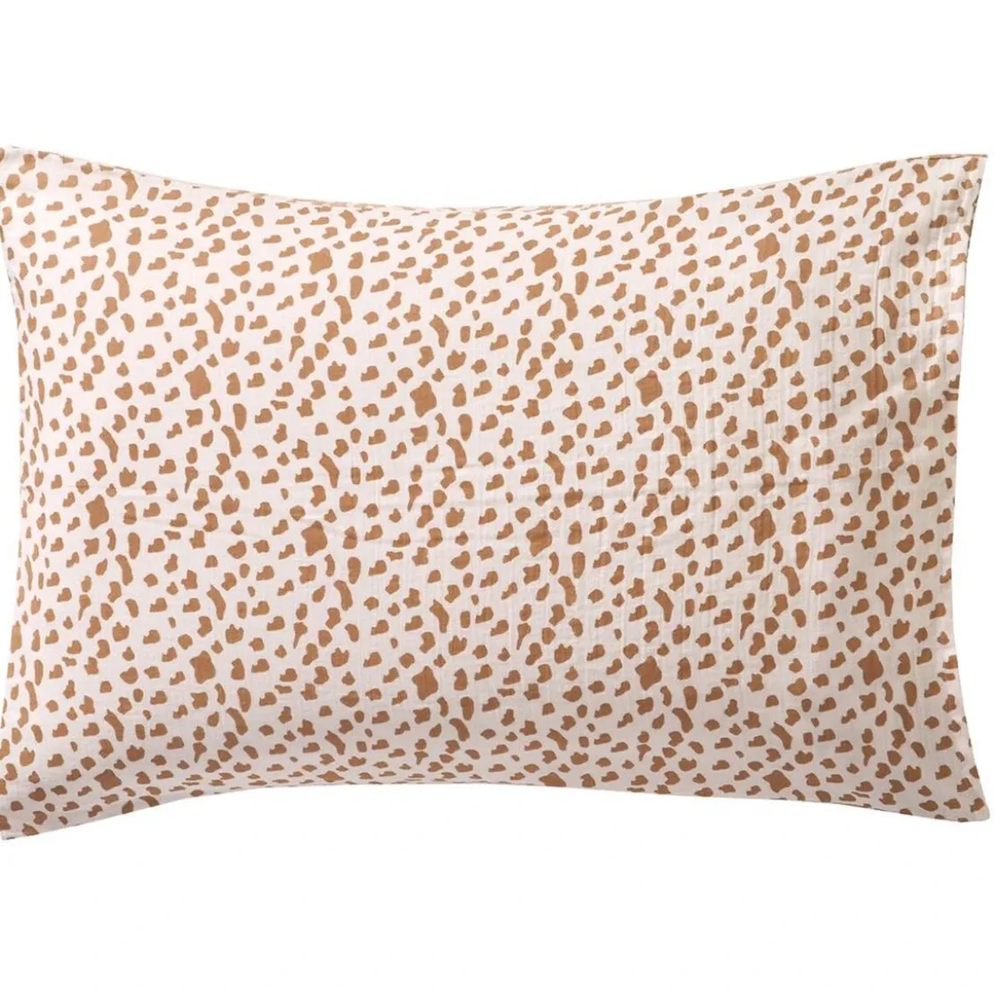 BecquetTaie d'oreiller en gaze de coton réversible beige - AGAFAY
