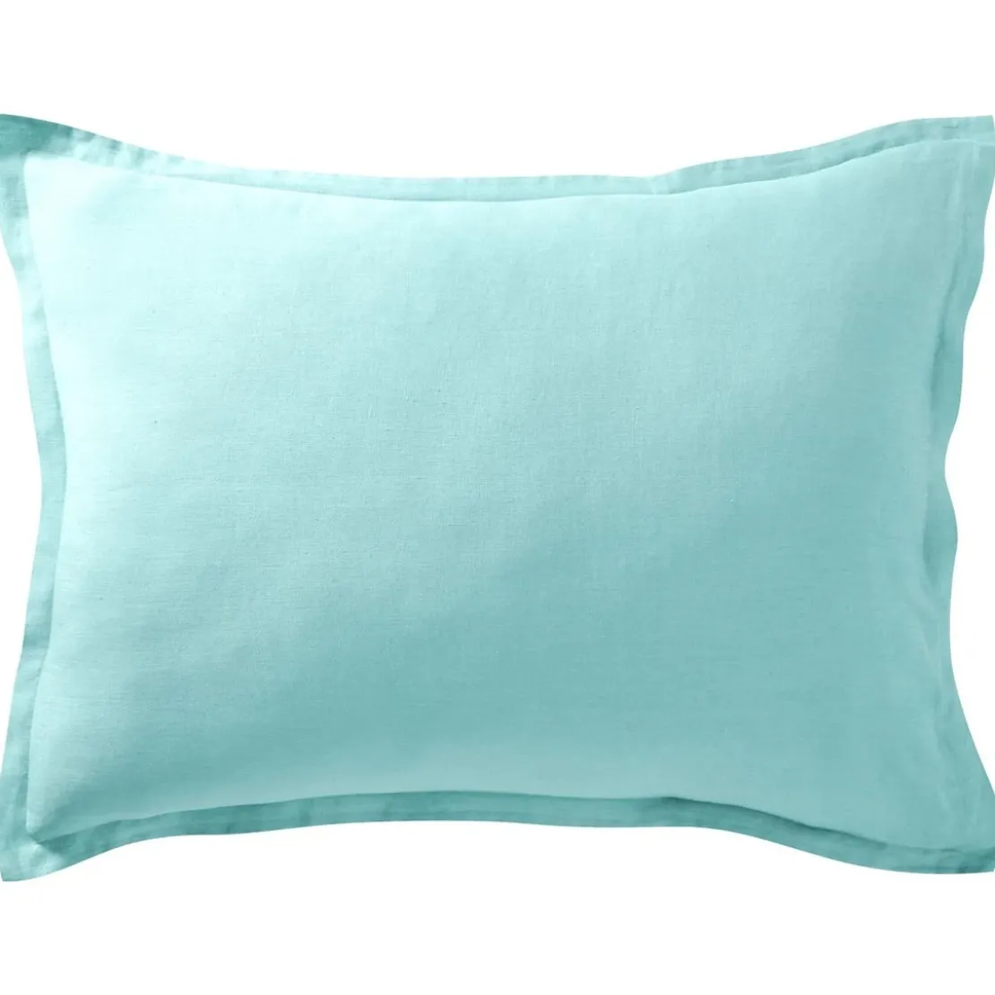 BecquetTaie d'oreiller en lin lavé uni LAUREAT bleu aqua