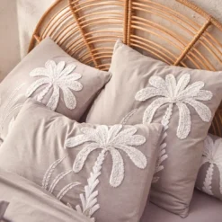 BecquetTaie d'oreiller en percale de coton PORTE DU DESERT - gris