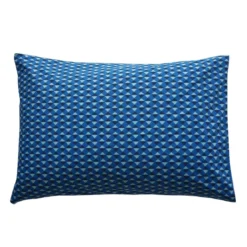 BecquetTaie d’oreiller et taie de traversin en coton bleu nuit à motifs graphiques - POISSONS