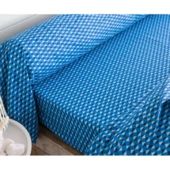 BecquetTaie d’oreiller et taie de traversin en coton bleu nuit à motifs graphiques - POISSONS