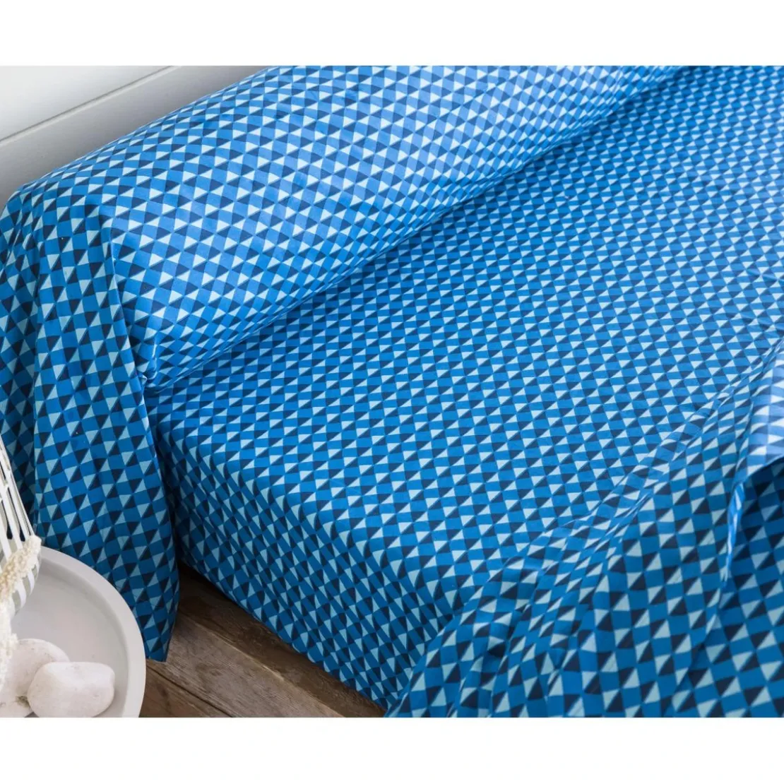 BecquetTaie d’oreiller et taie de traversin en coton bleu nuit à motifs graphiques - POISSONS