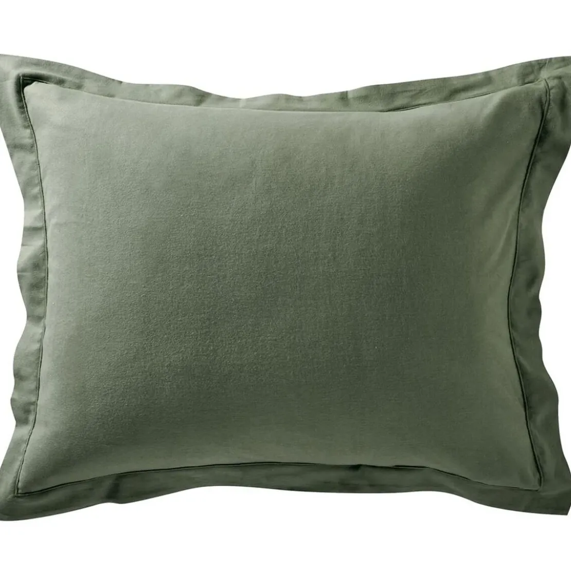 BecquetTaie d'oreiller FLANELLE UNI - vert kaki
