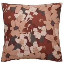 BecquetTaie d'oreiller flanelle terracotta réversible motif floral - Collection NOTE D'OR