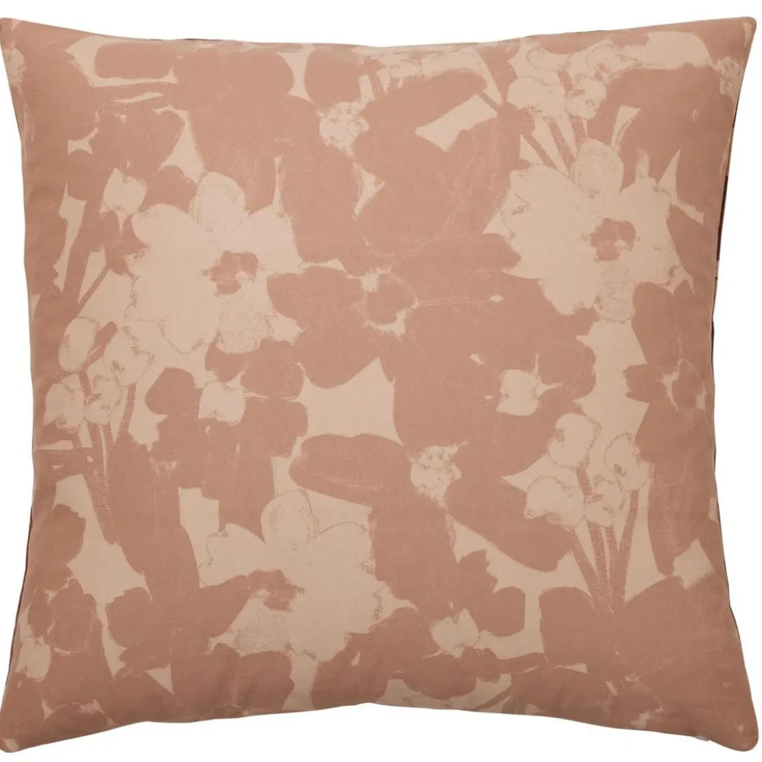 BecquetTaie d'oreiller flanelle terracotta réversible motif floral - Collection NOTE D'OR