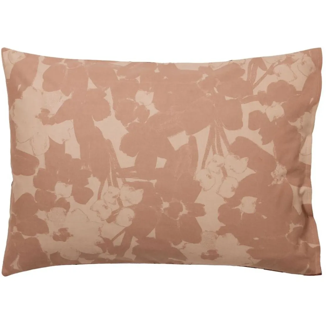 BecquetTaie d'oreiller flanelle terracotta réversible motif floral - Collection NOTE D'OR