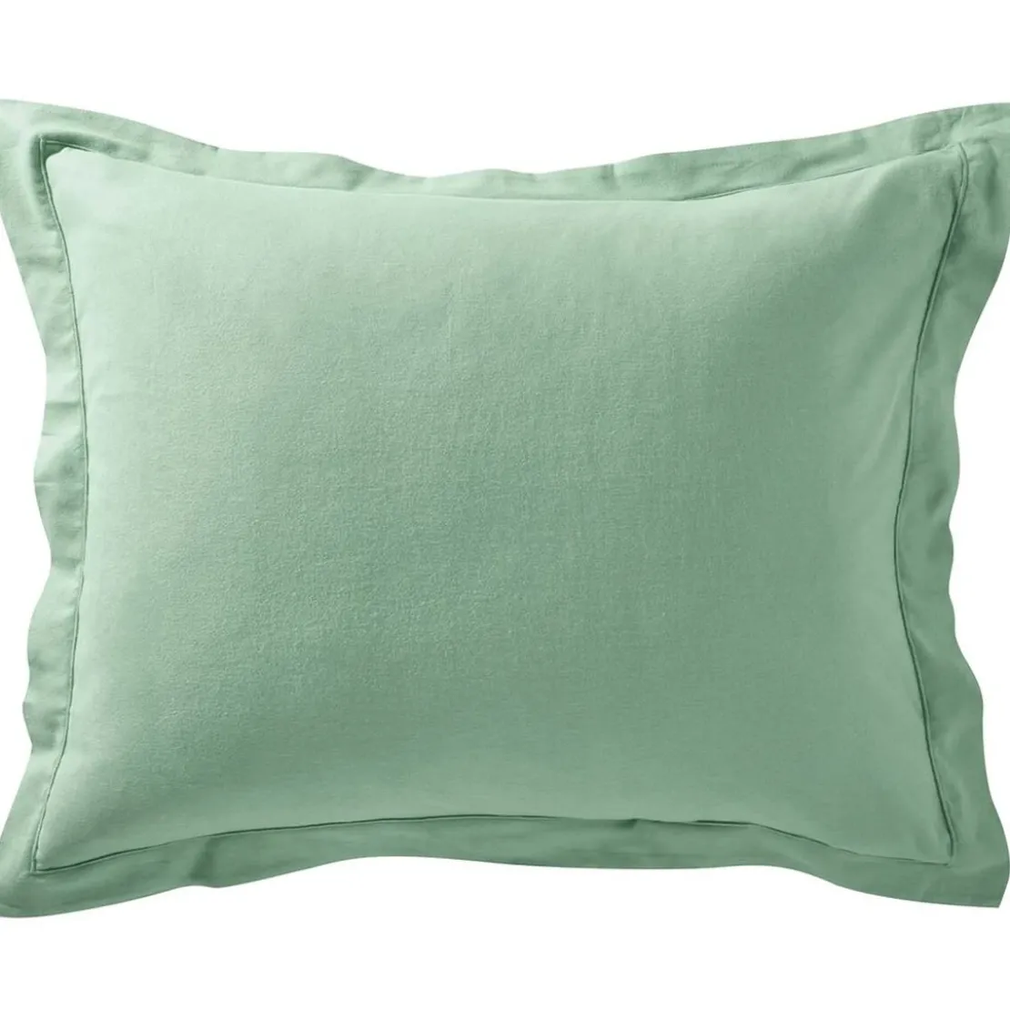 BecquetTaie d'oreiller FLANELLE UNI - vert amande