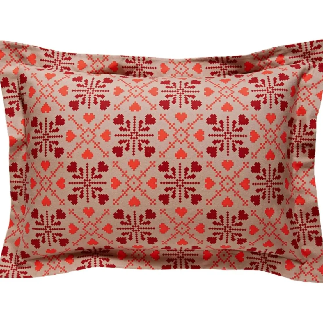 BecquetTaie d'oreiller flanelle SAUT DE BICHES - rouge