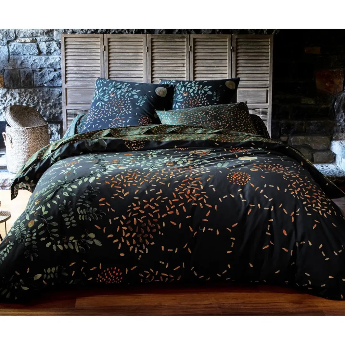 BecquetTaie d'oreiller MAGIC FOREST vert en coton