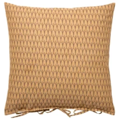 BecquetTaie d'oreiller nouettes coton jaune ocre floral brun taupe - SIDO