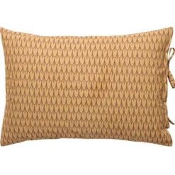 BecquetTaie d'oreiller nouettes coton jaune ocre floral brun taupe - SIDO