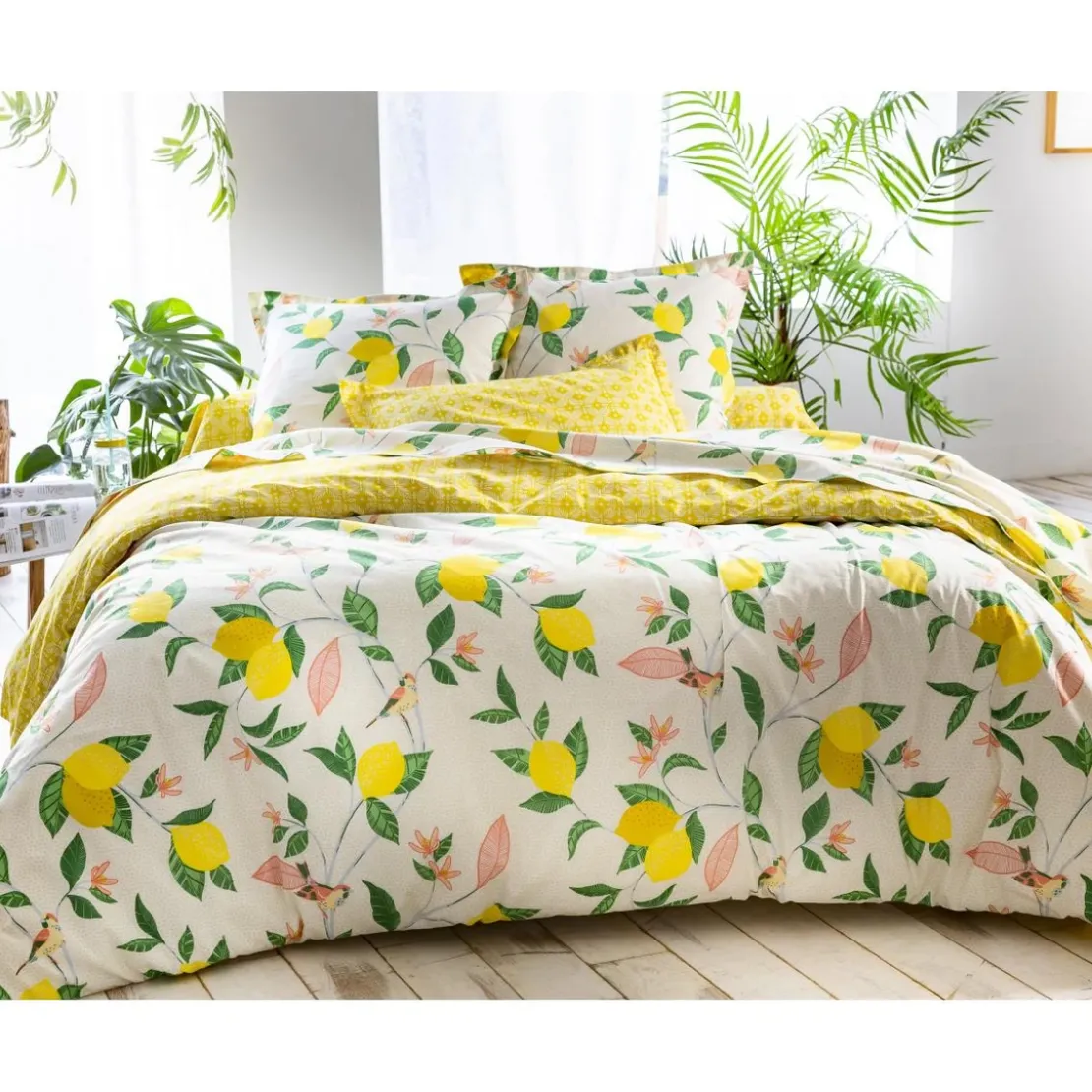 BecquetTaie d'oreiller ou de traversin en coton écru - LEMON BIRD