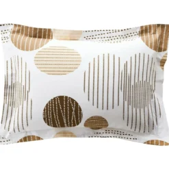 BecquetTaie d’oreiller ou de traversin en coton beige à motif graphique - BAXLEY