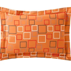 BecquetTaie d'oreiller ou de traversin en coton gris à motifs carreaux -BIBUS
