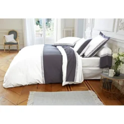 BecquetTaie d'oreiller ou de traversin percale de coton MATHILDE - blanc