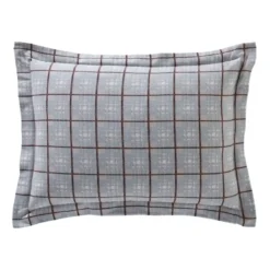 BecquetTaie d'oreiller ou de traversin en flanelle de coton gris - MONTAGNARD