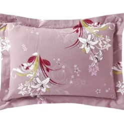 BecquetTaie d’oreiller ou de traversin en coton gris à motif floral - JOELY