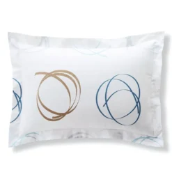BecquetTaie d'oreiller ou traversin motif spirales - vert d'eau