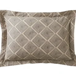 BecquetTaie d'oreiller ou traversin en coton bleu grisé effet patchwork - ILE DE CANDIE