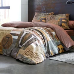 BecquetTaie d'oreiller ou traversin style industriel Marron