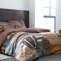 BecquetTaie d'oreiller ou traversin style industriel Marron