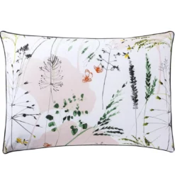 BecquetTaie d'oreiller percale de coton blanc motif floral multicolore - Collection FRAICHEUR