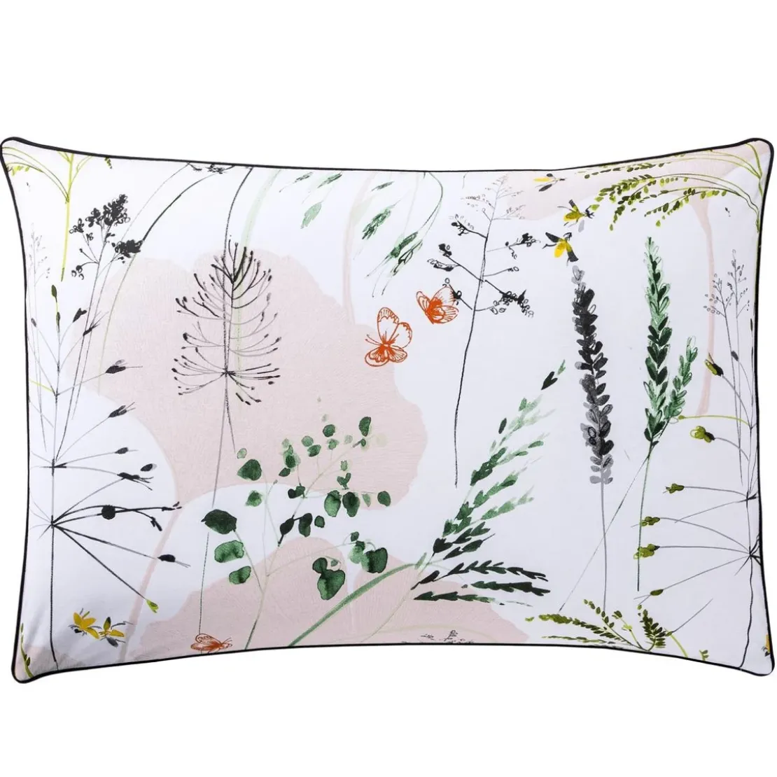 BecquetTaie d'oreiller percale de coton blanc motif floral multicolore - Collection FRAICHEUR