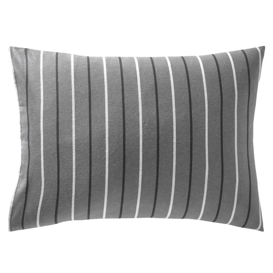 BecquetTaie d'oreiller réversible en flanelle gris foncé - CARREAUX