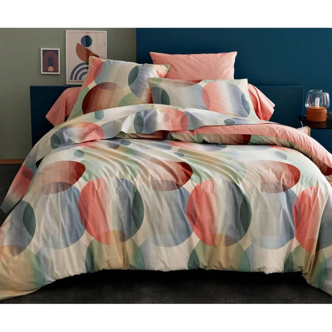BecquetTaie d'oreiller réversible en coton multicolore - SUNSHINE
