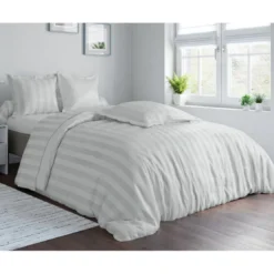 BecquetTaie d'oreiller réversible blanc en satin de coton
