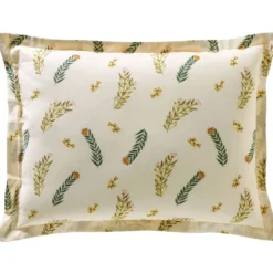 BecquetTaie d'oreiller réversible en coton écru à motif tropical multicolore - PAULINE