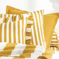 BecquetTaie d'oreiller réversible en coton jaune ocre - ANDERSON