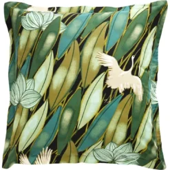 BecquetTaie d'oreiller réversible en coton vert bronze - DEPAYSANT