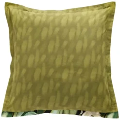 BecquetTaie d'oreiller réversible en coton vert bronze - DEPAYSANT