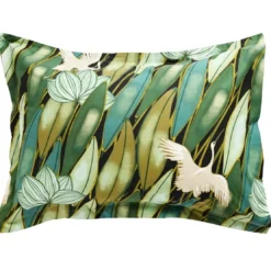 BecquetTaie d'oreiller réversible en coton vert bronze - DEPAYSANT