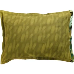 BecquetTaie d'oreiller réversible en coton vert bronze - DEPAYSANT