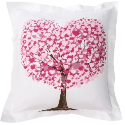 BecquetTaie d'oreiller réversible en coton blanc - HEART TREE