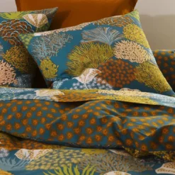 BecquetTaie d'oreiller réversible en coton bleu nuit - SEAVENTAIL
