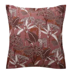 BecquetTaie d'oreiller réversible en percale de coton bois de rose - PANTHERE