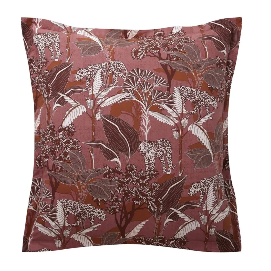 BecquetTaie d'oreiller réversible en percale de coton bois de rose - PANTHERE
