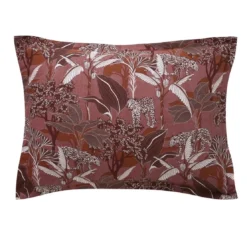 BecquetTaie d'oreiller réversible en percale de coton bois de rose - PANTHERE