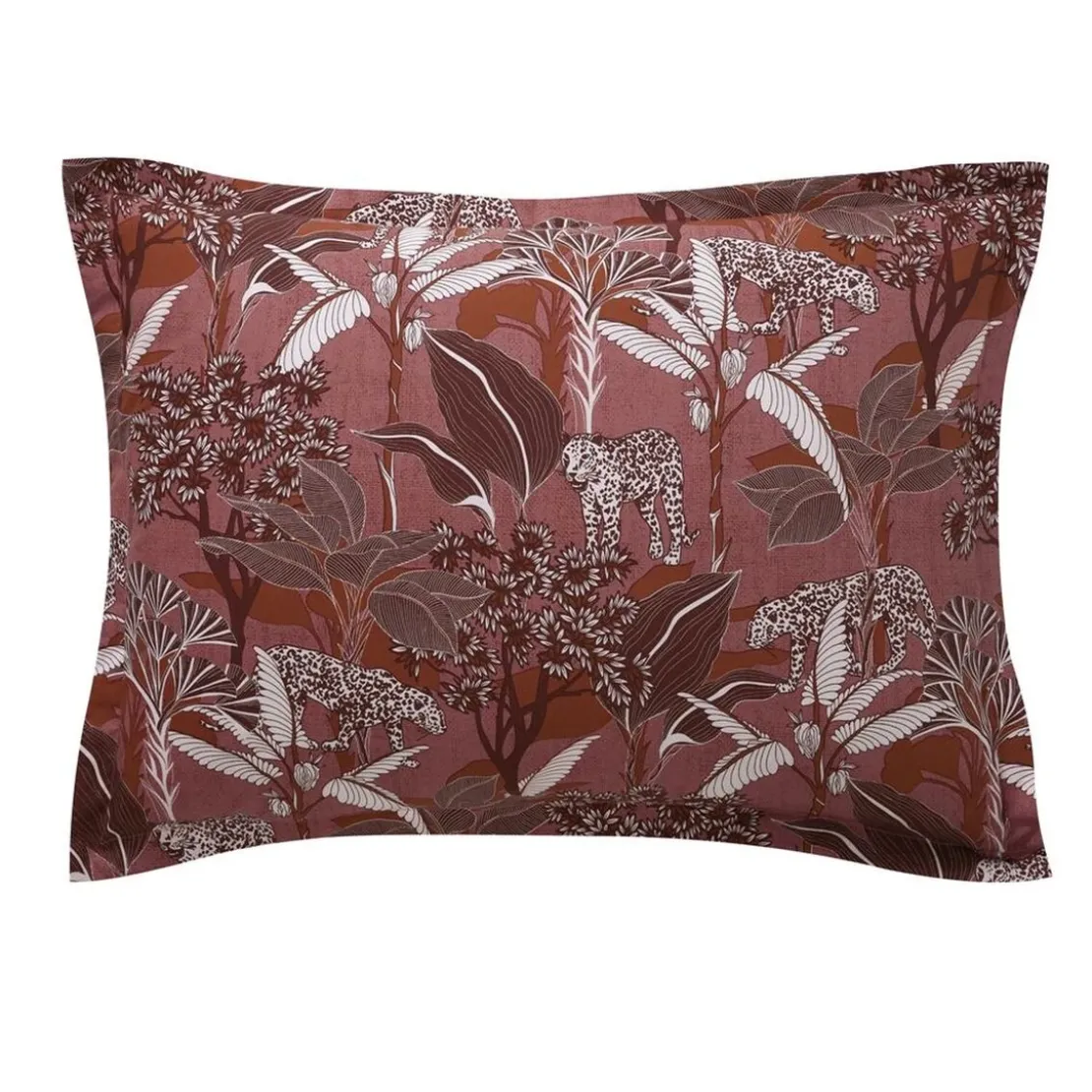 BecquetTaie d'oreiller réversible en percale de coton bois de rose - PANTHERE