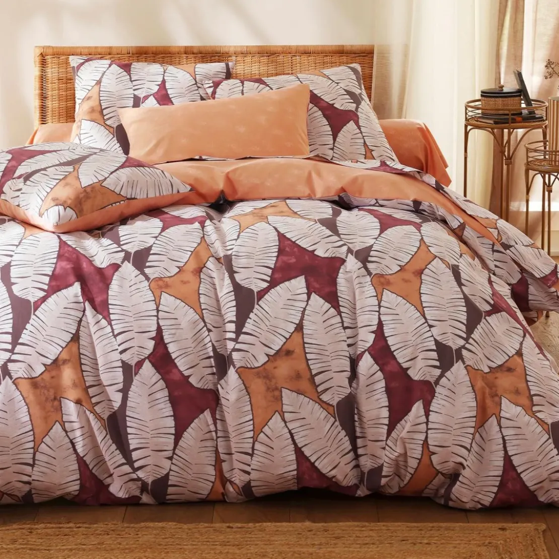BecquetTaie d'oreiller réversible en coton beige - PALME