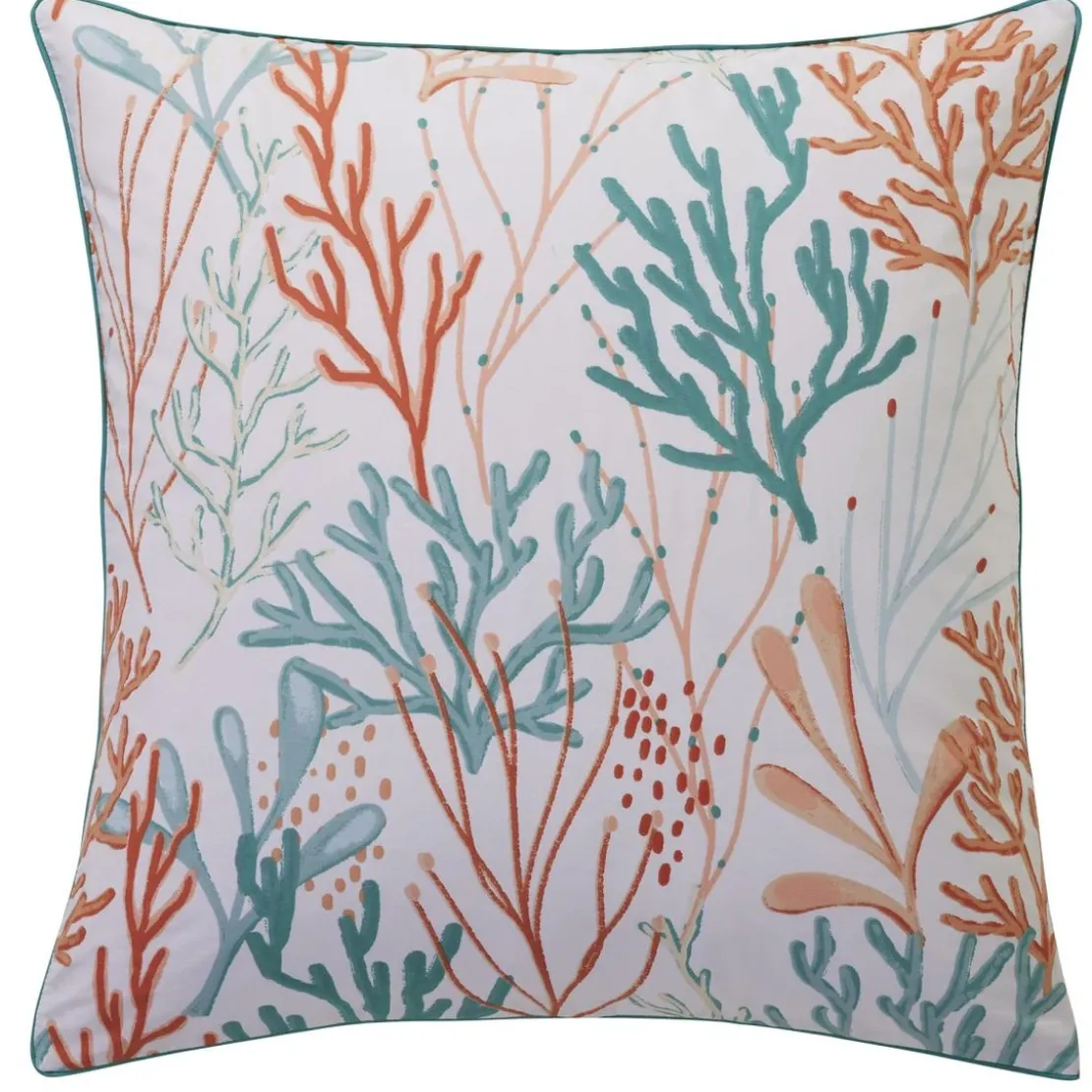 BecquetTaie d'oreiller réversible en percale de coton écru - CORAL REEF
