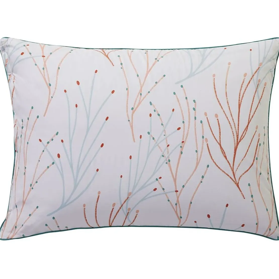 BecquetTaie d'oreiller réversible en percale de coton écru - CORAL REEF